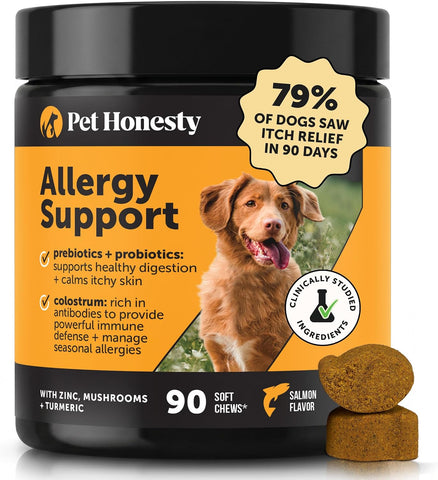 Pet Honesty Dog Allergy Chews for Itch & Allergy Relief, Salmon, 90ct