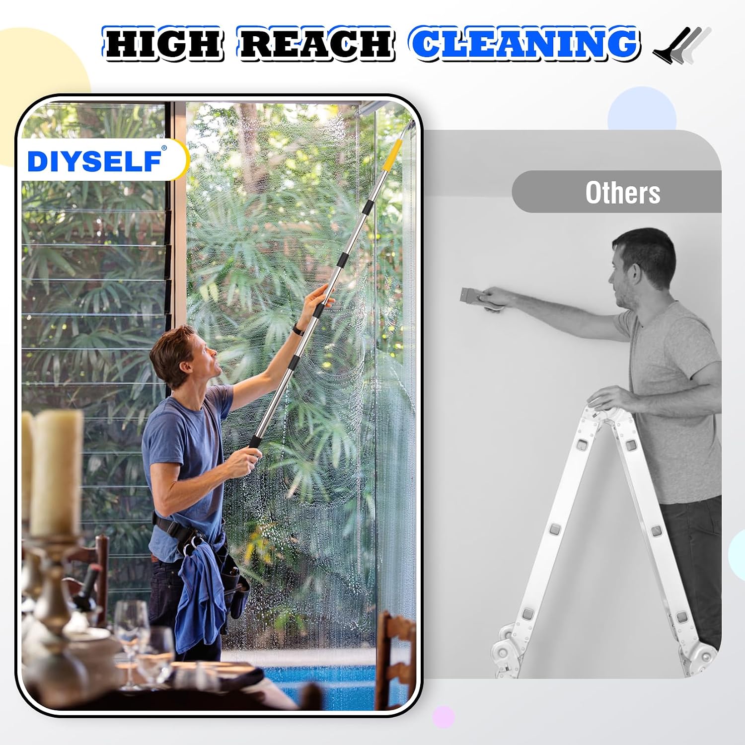 DIYSELF Scraper Tool 5.4 ft (65 in), Adjustable Floor Scraper