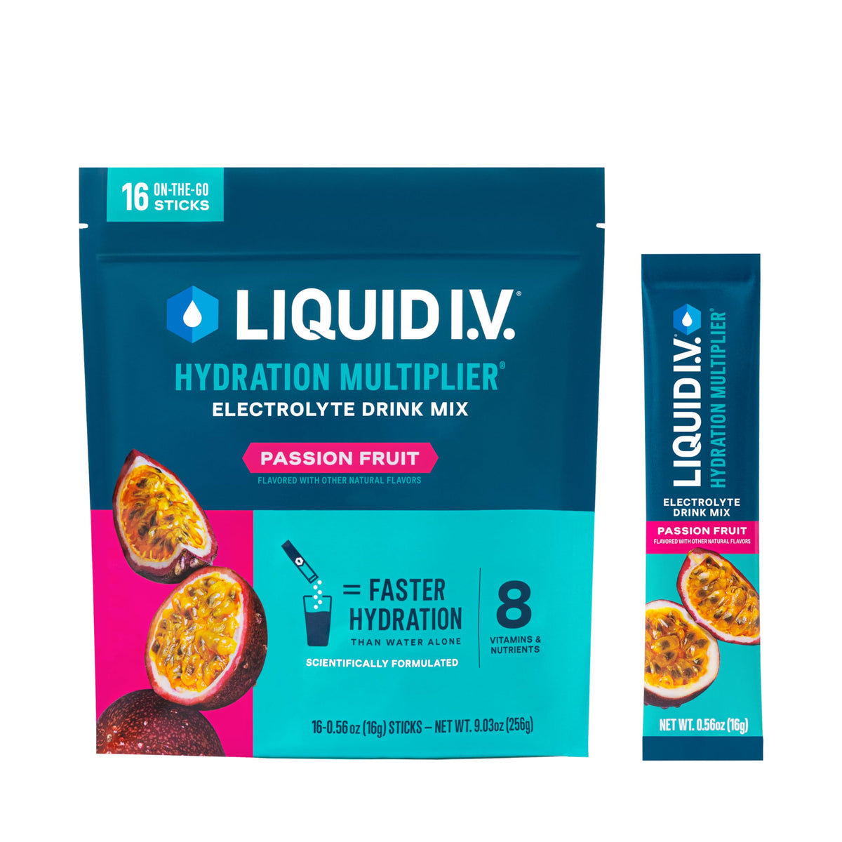 Liquid I.V.® Hydration Multiplier - Passion Fruit | Electrolyte Powder Drink Mix | 1 Pack (16 Servings)