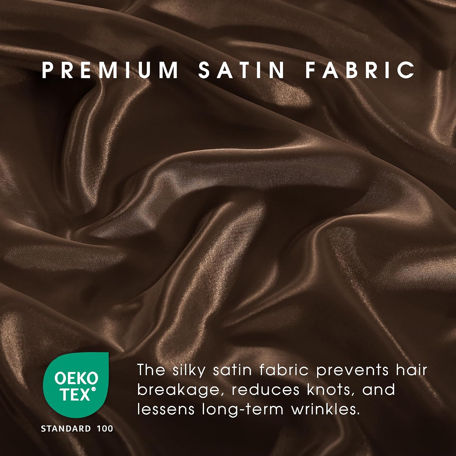 FreshCulture Satin Sheets Twin Size Bed Set - 3 Piece Luxury Soft Silky Twin Bed Sheets, Similar to Silk Sheet Set with 1 Deep Pocket Fitted Sheet, 1 Flat Sheet & 1 Pillowcase (Brown)