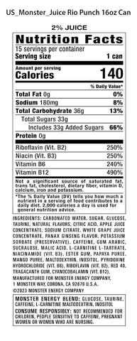Monster Energy Juice Rio Punch, Energy Drink, 16 Ounce