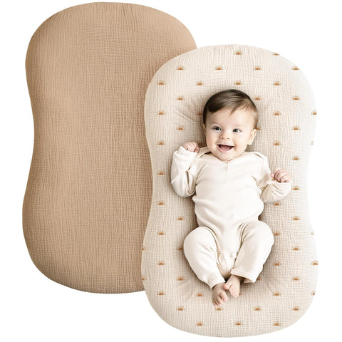 Konssy 2 Pack Muslin Baby Lounger Covers, Covers Only, 30.7" x 20"