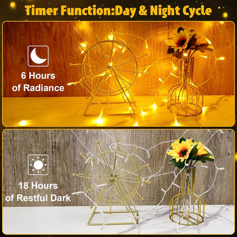 cshare Warm White String Lights Battery Operated with Timer, 9.8ft 30 LED Waterproof Fairy Lights Clear Wire for Bedroom, Wedding, Christmas, Centerpiece, Mason Jar, Patio, Indoor Outdoor Decor