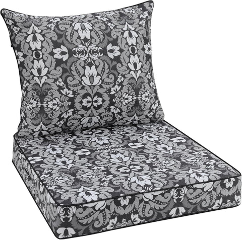 Favoyard Outdoor Deep Seat Patio Cushions Set, 24" x 24", Rainproof, Garden