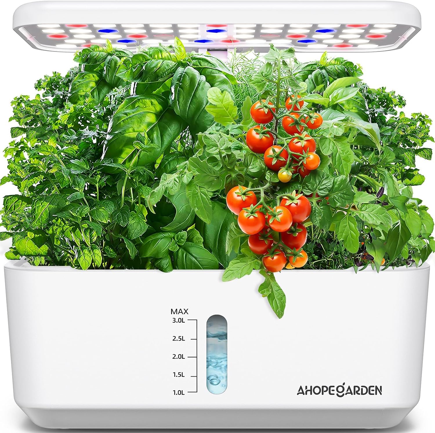 Ahopegarden Indoor Garden Hydroponics Growing System: 10 Pods Kit with LED