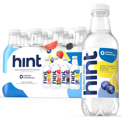 Hint Flavored Water Zero Sugar 0 Calories - White Variety (12 pack)