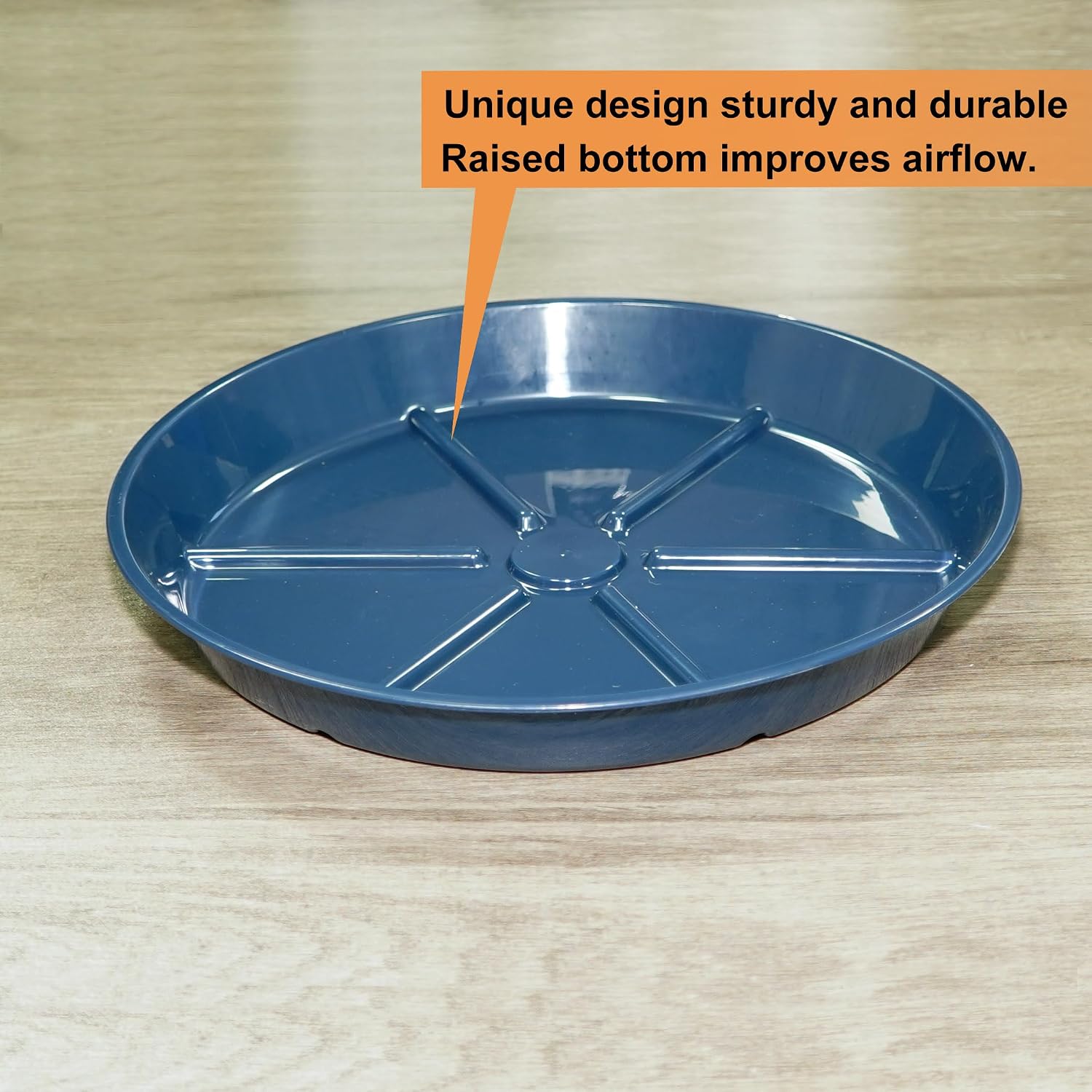 Plant Saucer Pot Tray 6 inch, 6 Packs Flower Planter Saucers and Drip Trays, Blue