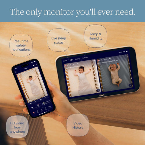 Nanit Smart Baby Video Monitor System with Floor Stand & 8" Display Screen