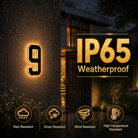4.7" Solar House Numbers for Outside (Black-5)