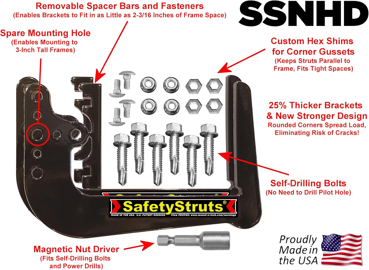 SafetyStruts Heavy Duty Bolt-On RV Bumper Support Brackets (1SSNHD)