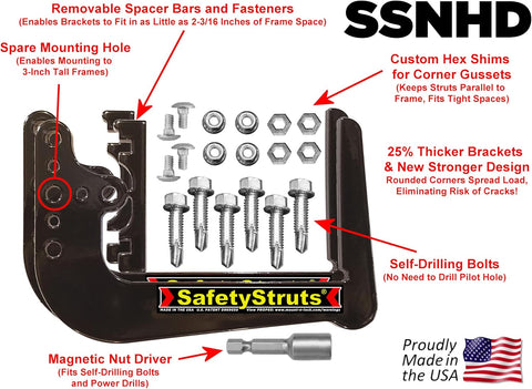 SafetyStruts Heavy Duty Bolt-On RV Bumper Support Brackets (1SSNHD)