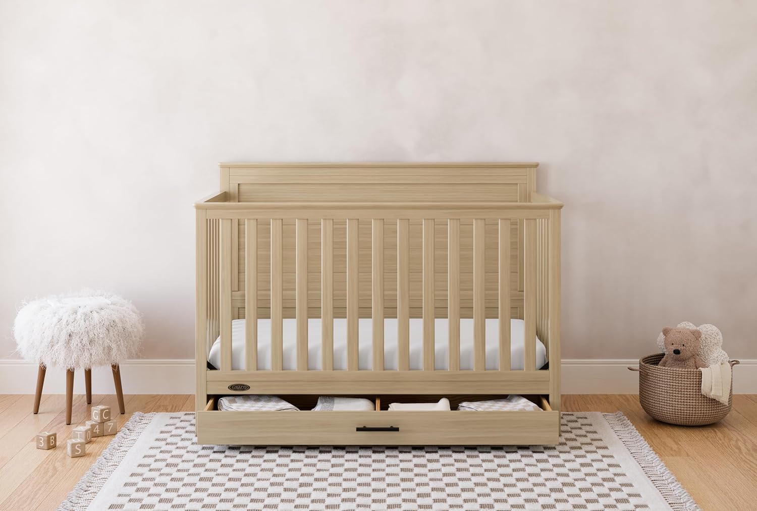 Graco Tristan 5-in-1 Convertible Crib with Drawer, Driftwood