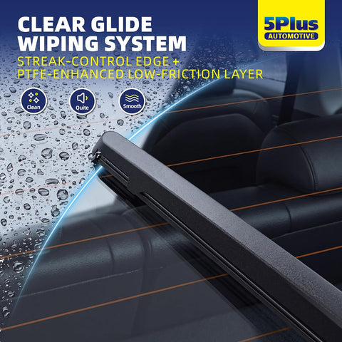 5 PLUS RearQuiet 12 Inch Rear Wiper Blade,OEM Replacement Rear Window Wiper