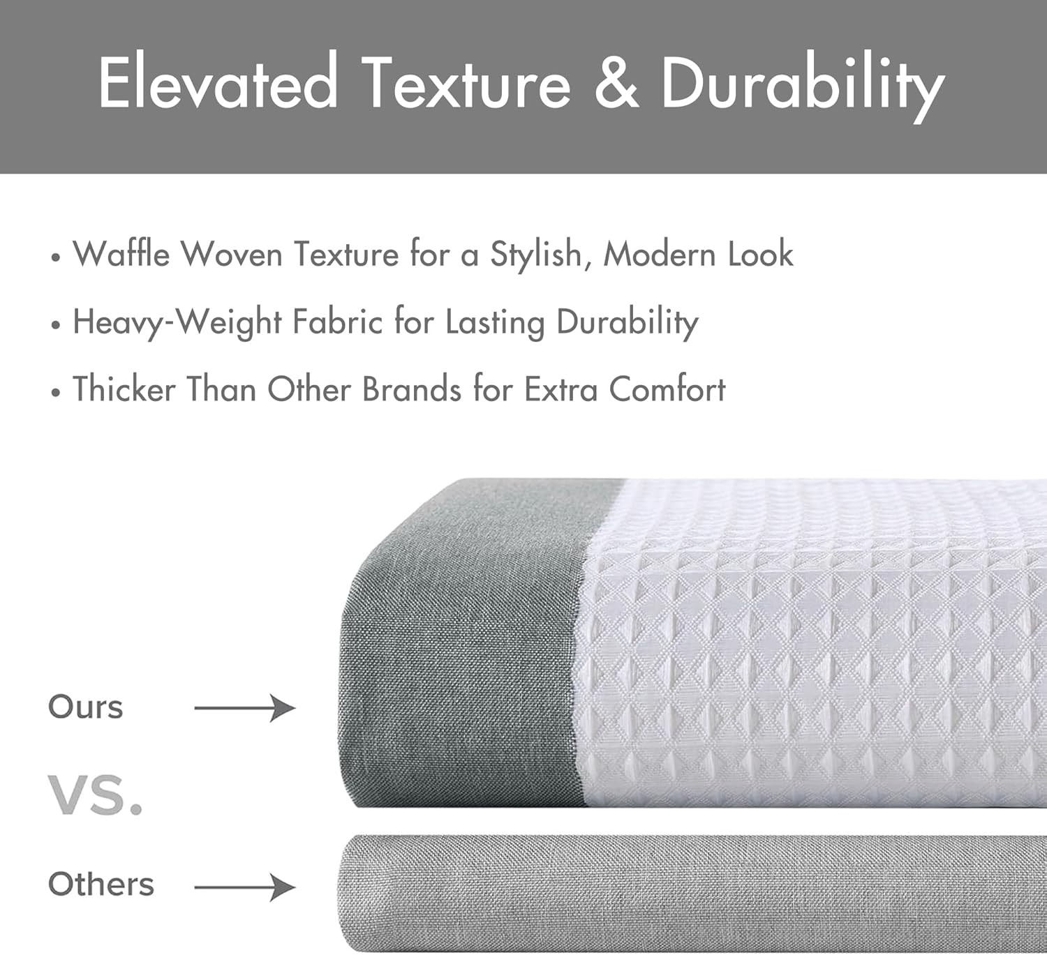 Madison Park Spa Waffle Weave Extra Long Shower Curtain, 72 x 84, Charcoal