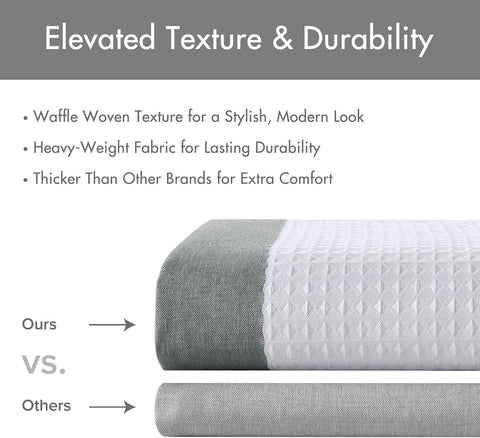 Madison Park Spa Waffle Weave Extra Long Shower Curtain, 72 x 84, Charcoal