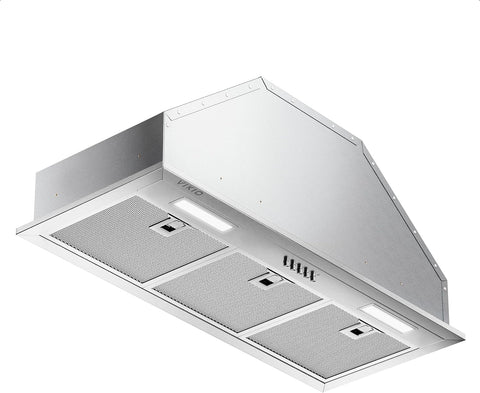 VIKIO HOME Range Hood Insert 30 Inch 900 CFM, 5-Layer Aluminum Mesh Filter, Ducted/Ductless,3-Speed Push Button Controls&LED Lights, Stainless Steel Built Kitchen Vent