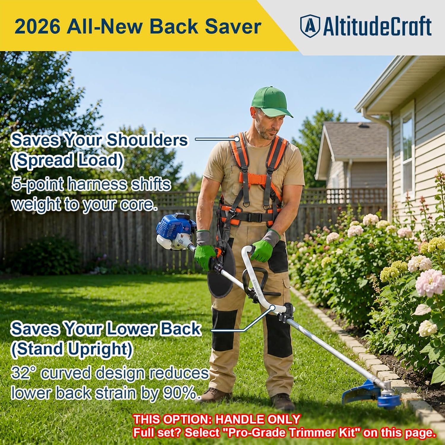 Weed Eater Handle Extension, Back Saver String Trimmer Handle