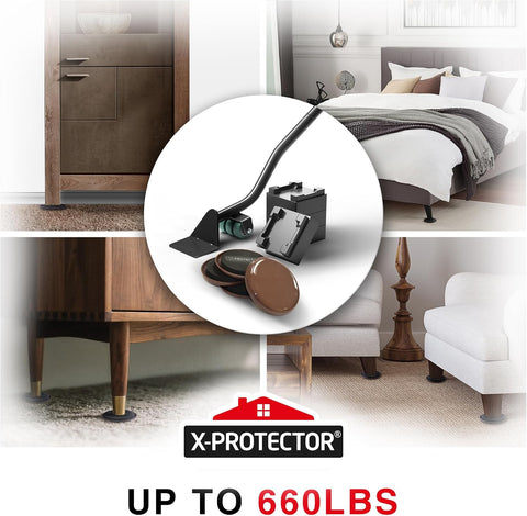 X-Protector Furniture Sliders for Carpet & Furniture Lifter Tool Set