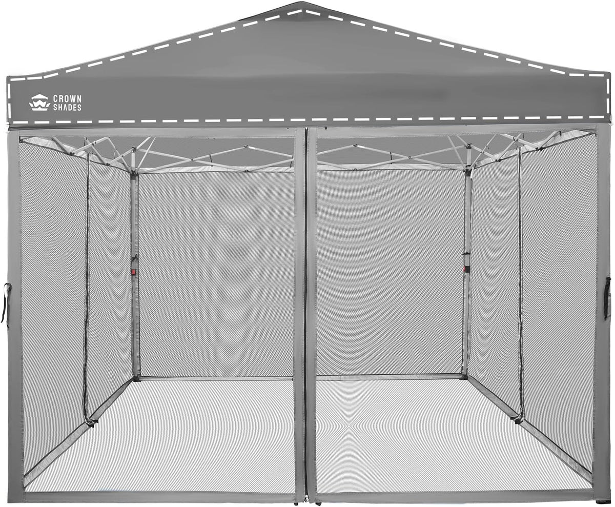 CROWN SHADES Gazebo Replacement Mosquito Netting, 10 x 10ft, Grey