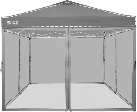 CROWN SHADES Gazebo Replacement Mosquito Netting, 10 x 10ft, Grey