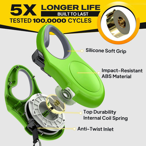 Fida Retractable Dog Leash, 16ft Heavy Duty Pet Walking Leash for Medium Dog or Cat up to 44 lbs, Tangle Free. One-Hand Brake (Medium, Green)