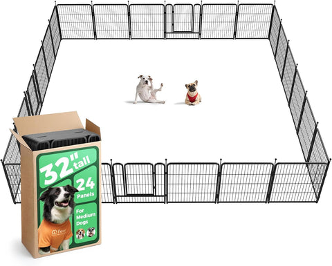 FXW Rollick Dog Playpen, Indoor, Yard & RV Camping, 32" H, 24 Panels