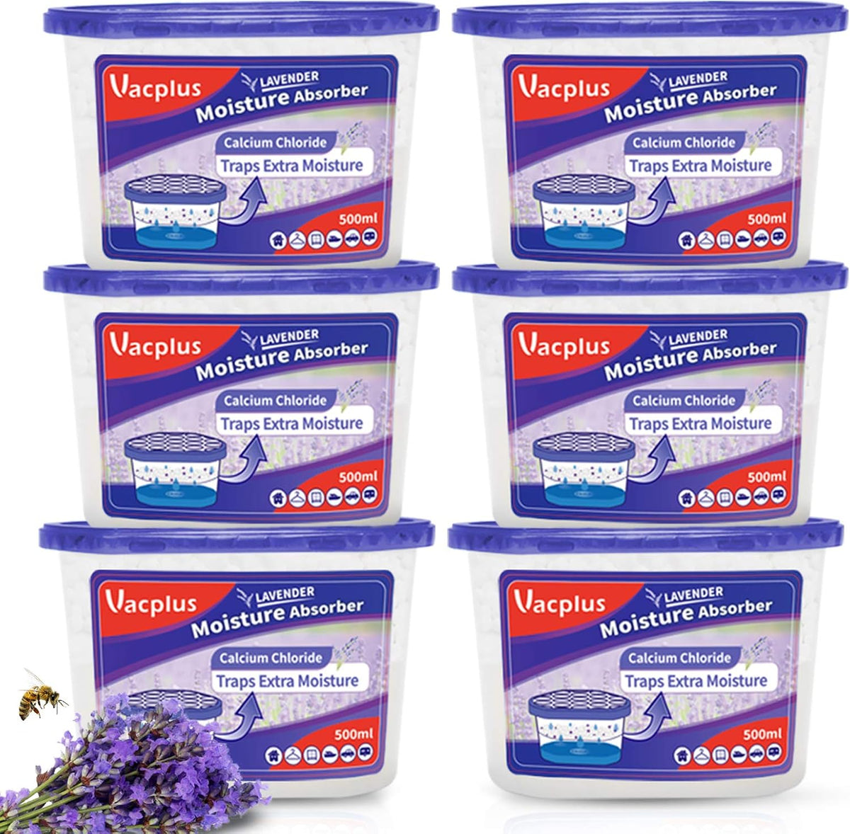 Vacplus Moisture Absorber, 10.5 OZ, Strong Absorption, Lavender