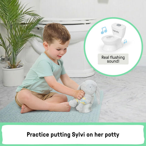 Ingenuity Sylvi Potty Training Kit with Plush Toy and Mini Potty, Storybook, Sticker Chart & Parent Guide – Playful Toddler Potty Training Set
