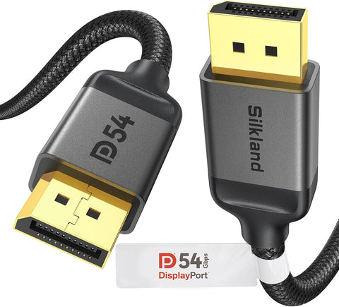 Silkland 54Gbps 16K DisplayPort Cable 2.1, [VESA Certified] DP Cord 6.6FT