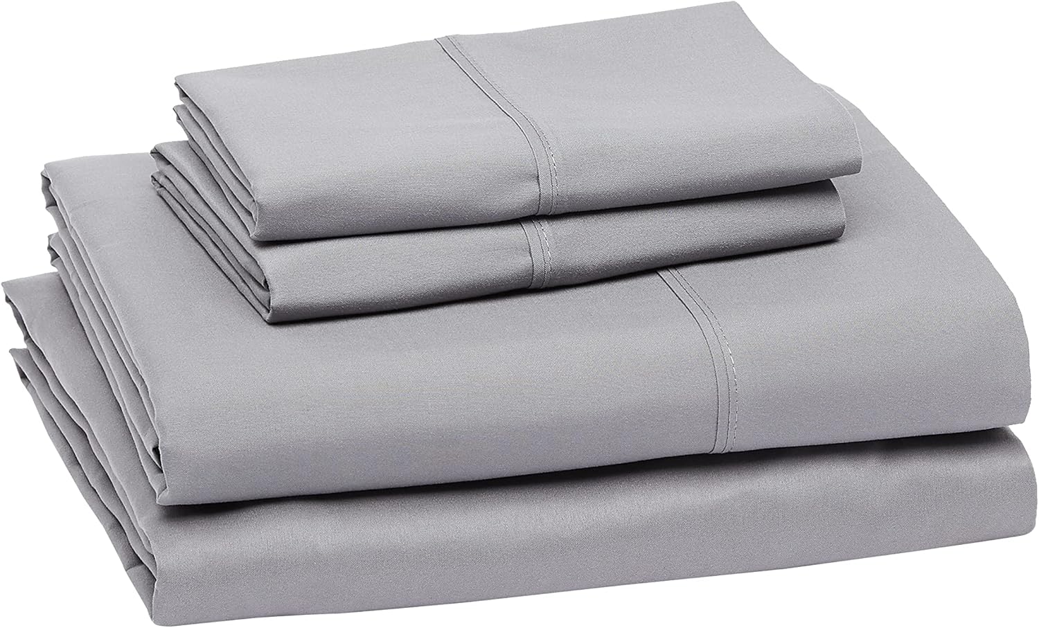 Amazon Basics Lightweight Super Soft, Wrinkle-Free, Breathable Luxury Microfiber 4 Piece Bed Sheet Set with 14-Inch Deep Pockets, Full, Dark Gray, Solid