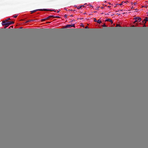 #6 Super Bulky Blanket Yarn for Crocheting - 4 Skeins(Each 10.5oz/300g, 220yds/201m), Chunky Chenille Thick Plush Big Soft Yarn for Crocheting Knitting Blankets, Orange & Rose & Purple