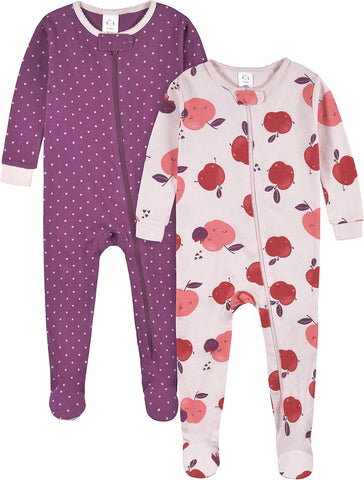 Gerber Baby Girls 4-pack Footed Pajamas