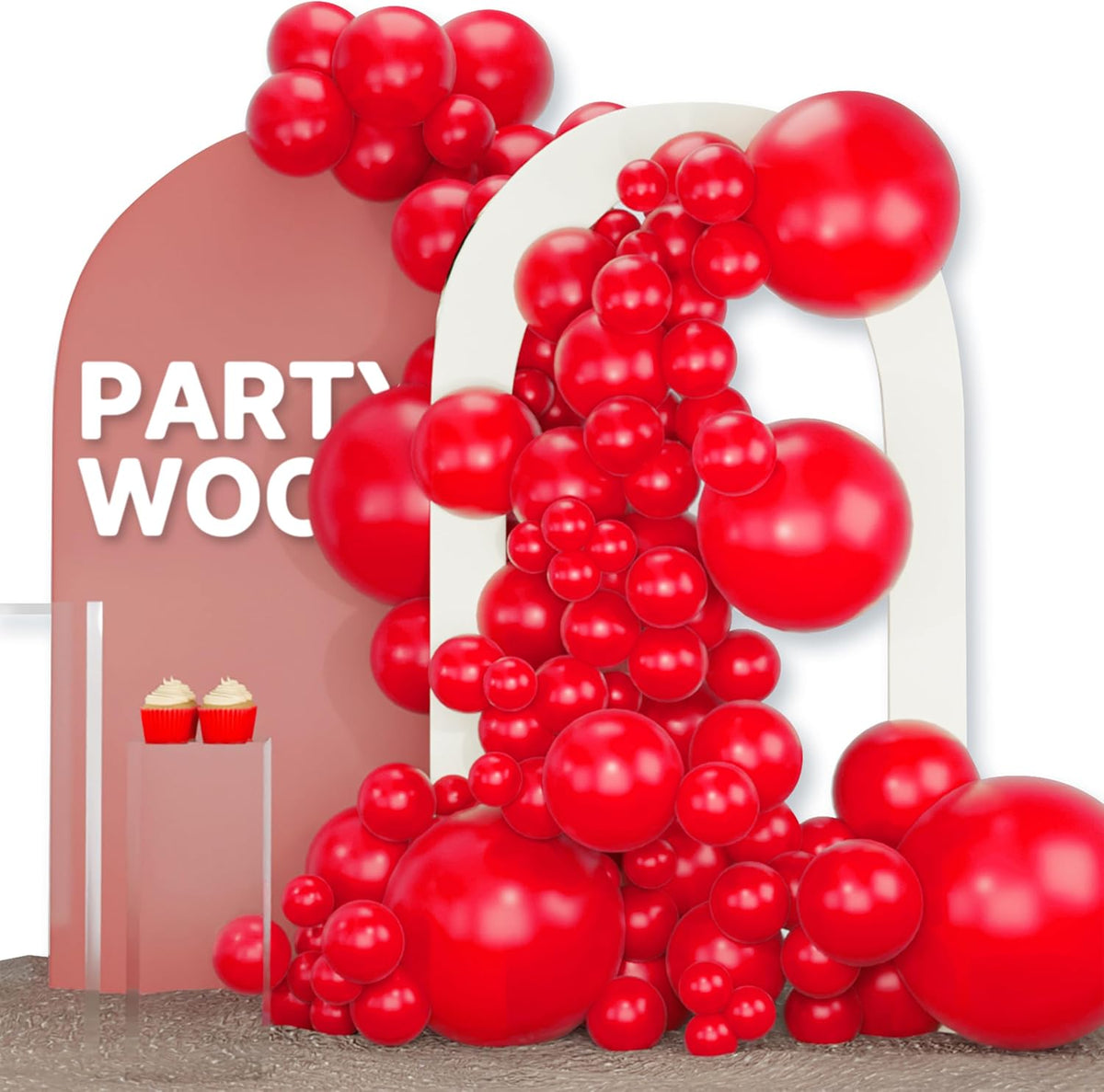 PartyWoo Red Balloons 120pcs Different Sizes of 18 12 10 5 Inch