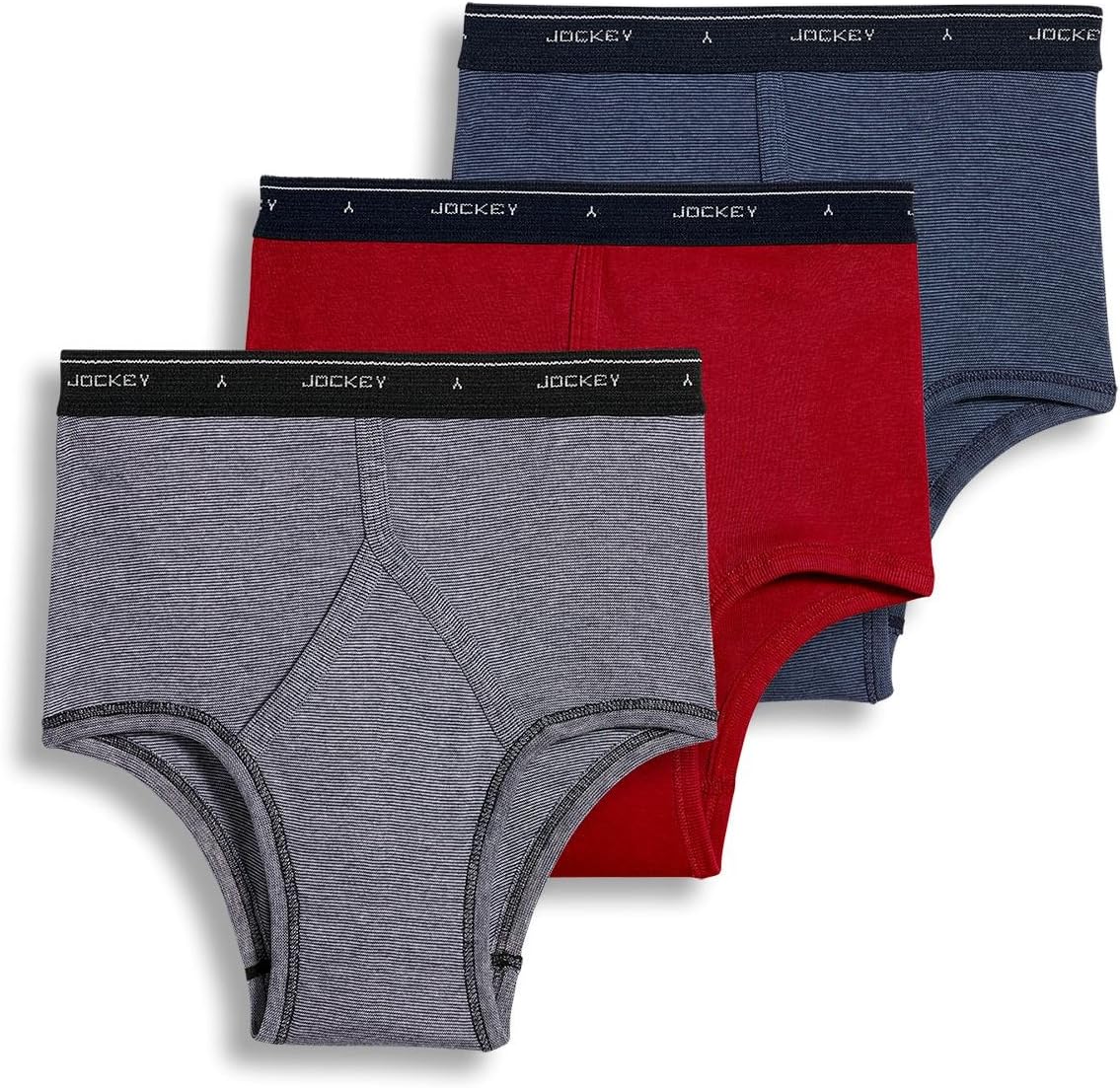 Jockey Classic Full Rise Brief- 3 Pack - 100% Cotton Underwear for Men