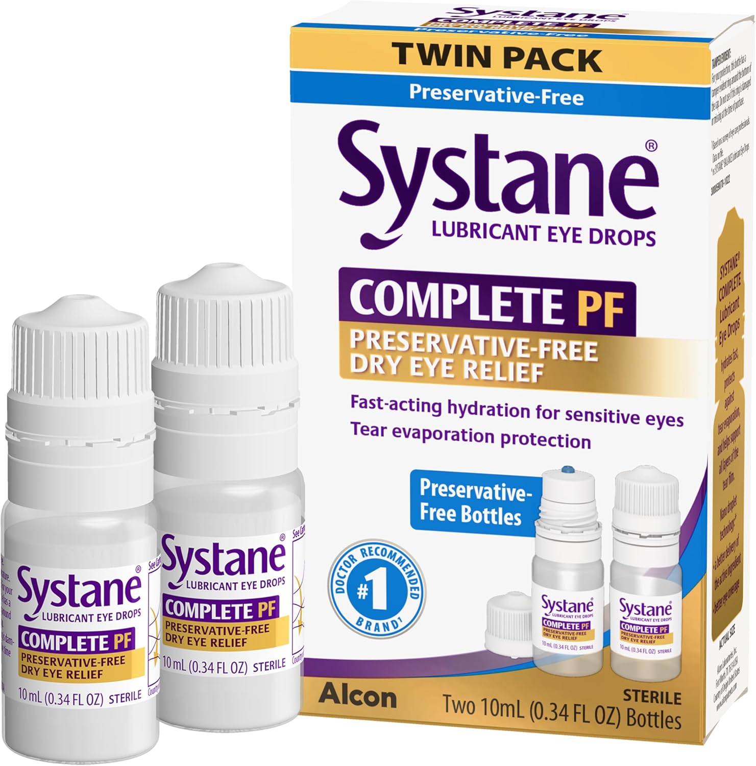 Complete Preservative Free Dry Eye Drops, 0.33 Fl Oz, 2 Pack