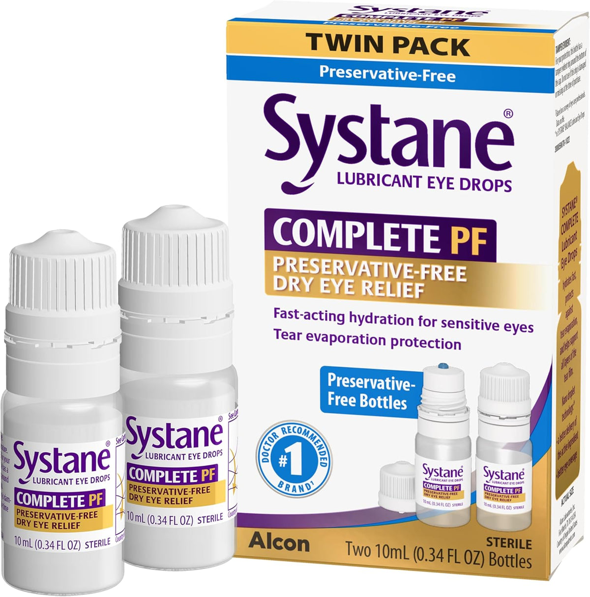 Complete Preservative Free Dry Eye Drops, 0.33 Fl Oz, 2 Pack