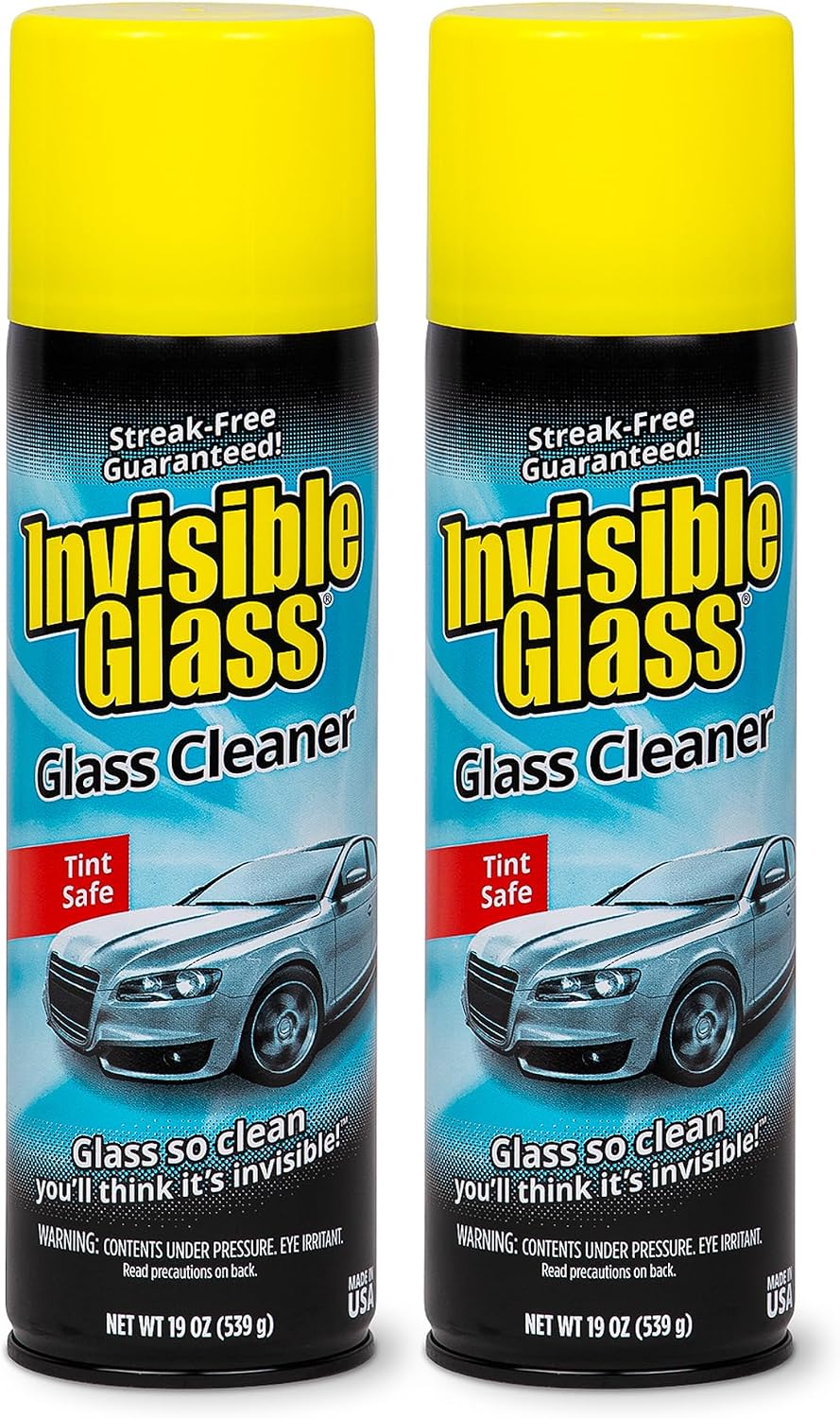 Invisible Glass Premium Glass Cleaner Aerosol Spray, 19 oz (Pack of 2)