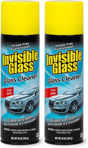 Invisible Glass Premium Glass Cleaner Aerosol Spray, 19 oz (Pack of 2)