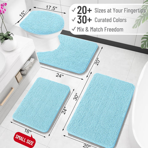 OLANLY Bathroom Rugs 30x20, Extra Soft Absorbent Chenille Bath Rugs