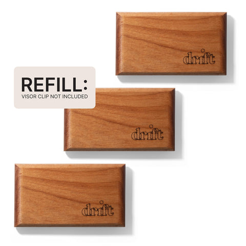 Drift Car Air Freshener - Wood Air Freshener - Car Odor Eliminator - Teak Scent Refill - Pack of 3 - NO CLIP INCLUDED