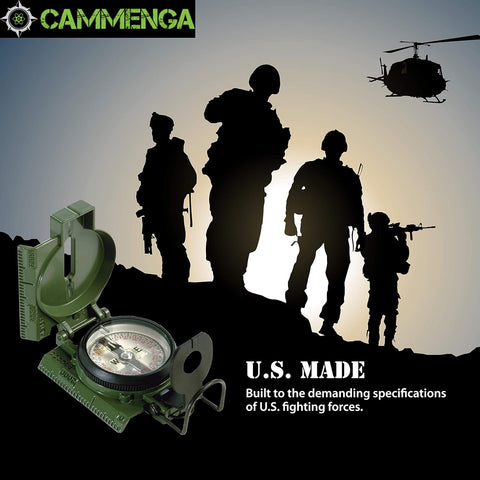 Cammenga Military Grade Phosphorescent Lensatic Compass, Made in USA