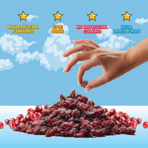 Final Boss Sour Fruit Candy, Sour Cranberries, Level 1, 10 Pack