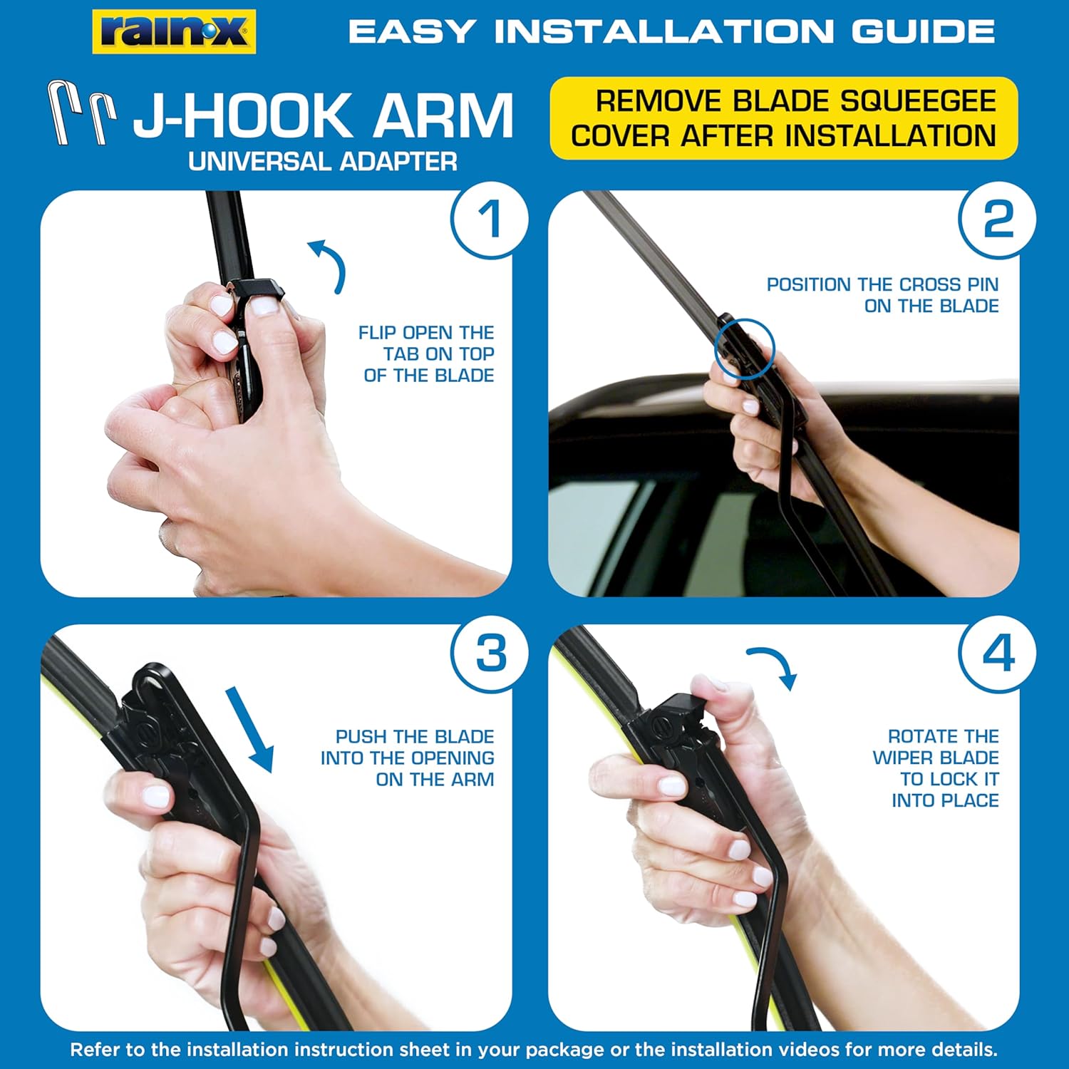Rain-X Silicone AdvantEdge Wiper Blade 22" Windshield Wiper Blades Replacement, All-Weather Performance Lasts 2X Longer, Premium Beam, Installock Adapter for Easy Fit (Pack of 1)
