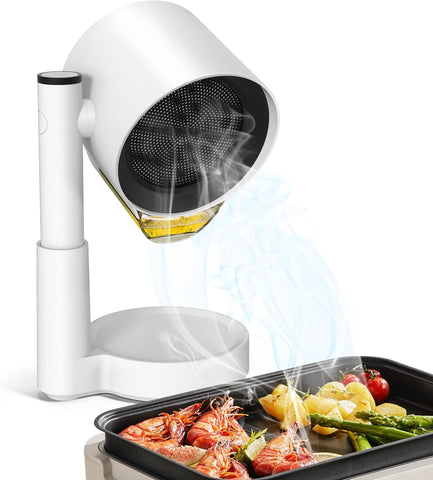 Portable Range Hood: Kitchen Countertop Cooking Exhaust Fan Quiet Smoke Removal - 3-Speed Suction Height & Angle Adjustable Design Dual-layer Filter- Plug-in for Apartments RV BBQ Hot Pot