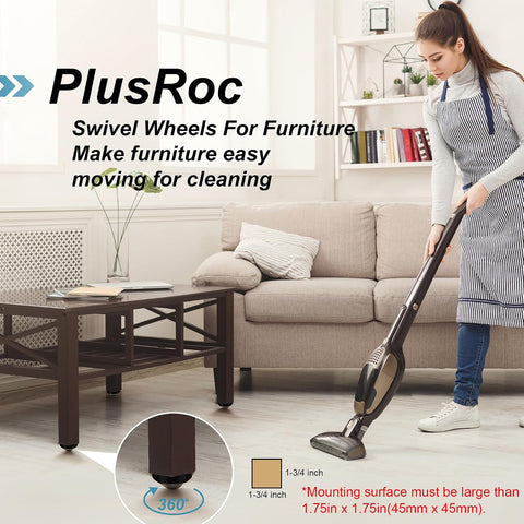 PlusRoc 8 Pack Anti-Rust Wheels for Furniture,Stainless Steel