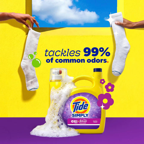 Tide Simply All-In-One Liquid Laundry Detergent, Berry Blossom Scent, 89 Loads, 112 fl oz