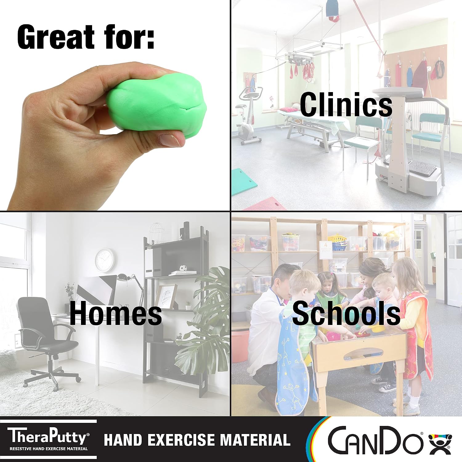 CANDO-10-0925 TheraPutty Standard Exercise Putty, Green: Medium, 5 lb