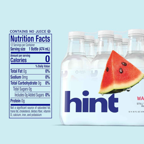 Hint Flavored Water Zero Sugar 0 Calories - Watermelon 16 FL Oz (12 pack)