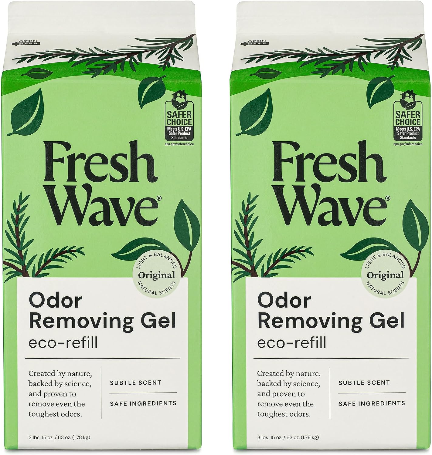Fresh Wave Odor Eliminator Gel Refill, 2-Pk Original, 63 oz, Odor Absorber