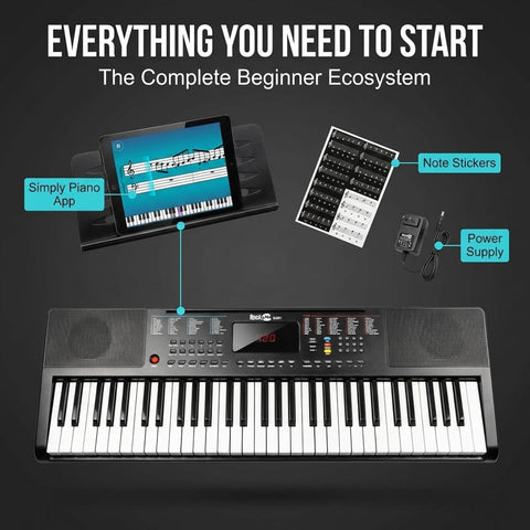 RockJam RJ361 61 Key Compact Keyboard Piano for Beginners